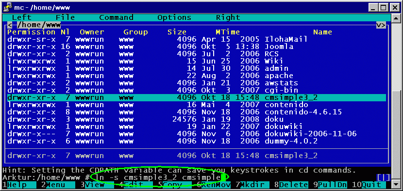 Symlink setzen